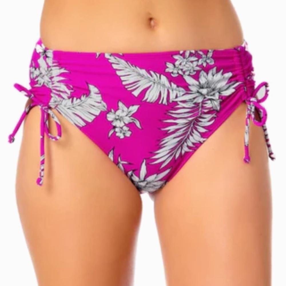 NWT CALIFORNIA WAVES Floral Side Tie Bikini Bottoms Size Small